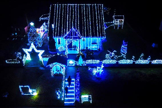 Vánoční dům Vrbno pohled z dronu